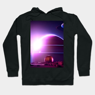 STYLISH PURPLE AND BLUE PLANETS Hoodie